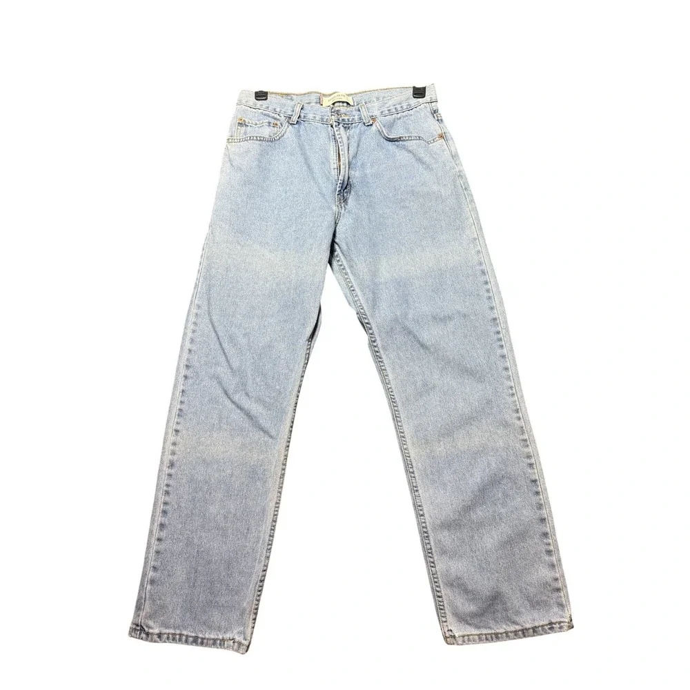 Levi's 505 Regular Fit Jeans Mens 34x30 Light Wash Blue Excellent Denim